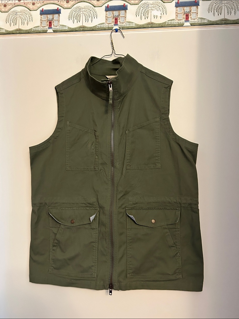 Duluth green zip front cotton polyester vest drawstring waist size XXL